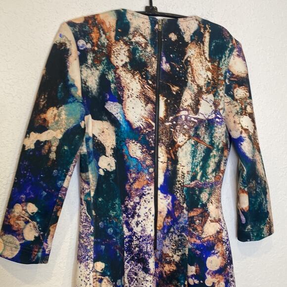Hunter Bell Abstract Splatter Stretchy Bodycon Dress EUC Sz S Multicolored - Picture 7 of 15